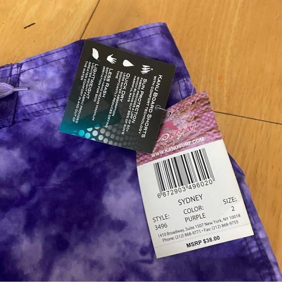 Kanu Surf Wome's Marina UPF 50+ Active Swim Board Shorts Sydney Purple 2 - Picture 9 of 9